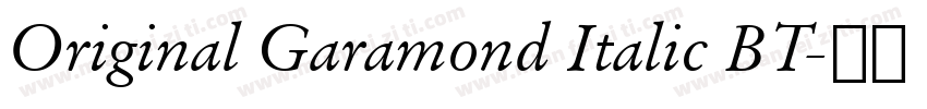 Original Garamond Italic BT字体转换